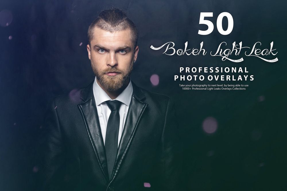 50款散景漏光照片叠加画面效果预设