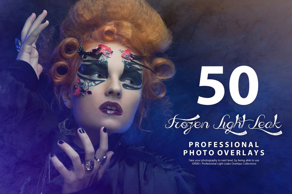 50款冻结漏光照片叠加画面效果预设