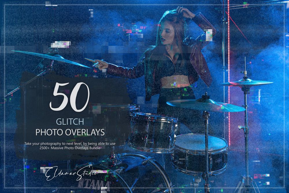 50款故障照片叠加层画面效果预设