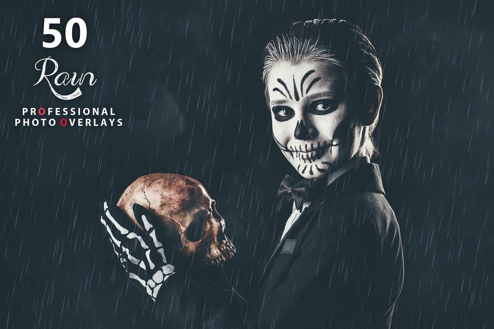 50款雨景照片叠加画面效果预设