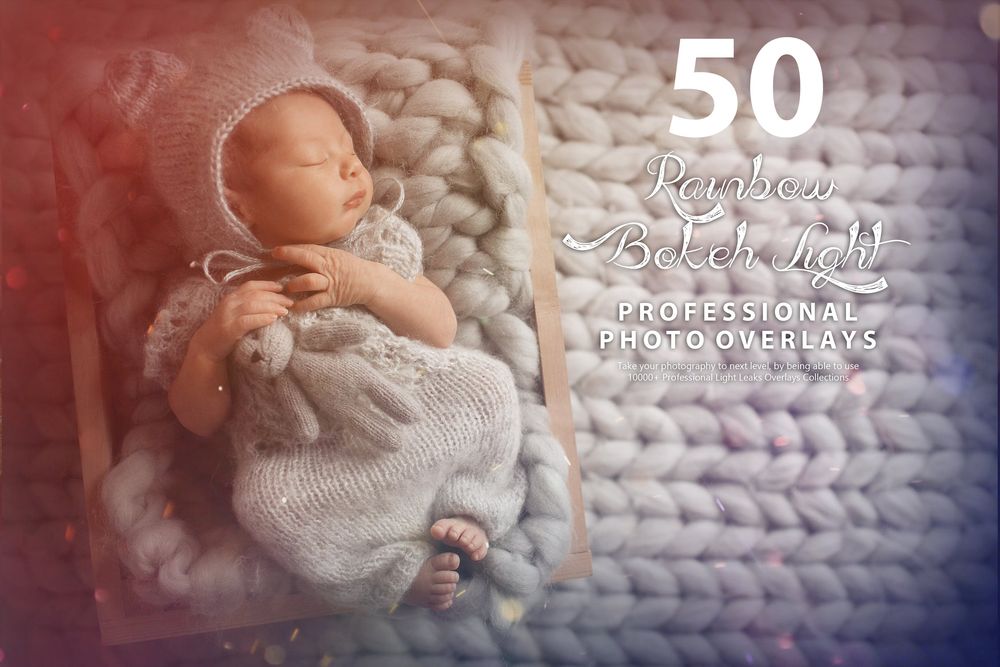 50款彩虹散景漏光照片叠加画面效果预设