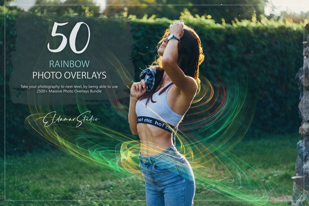 50款彩虹光线叠加层画面效果照片预设