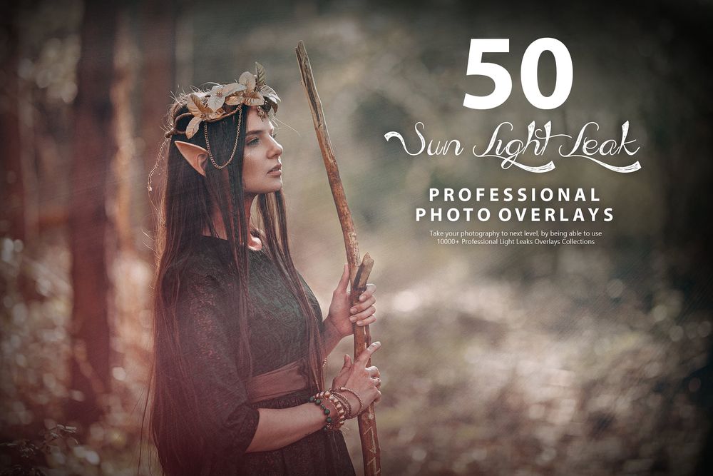 50款太阳光射泄漏照片叠加效果预设