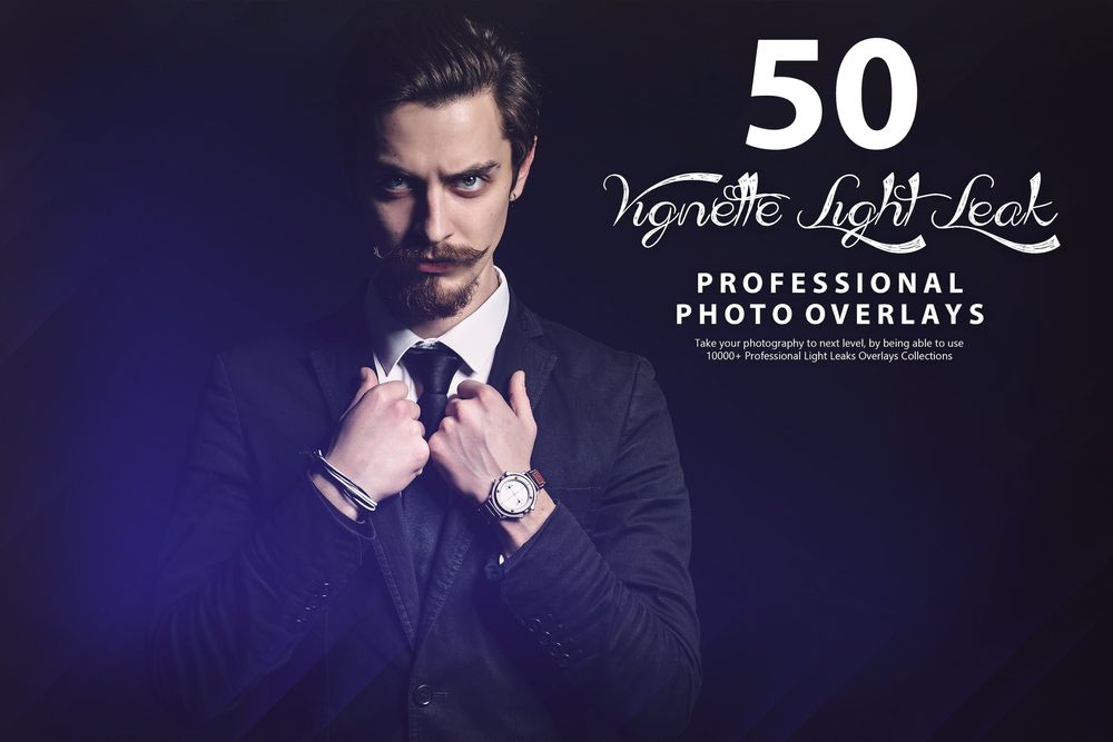 50款晕影漏光叠加层照片于预设