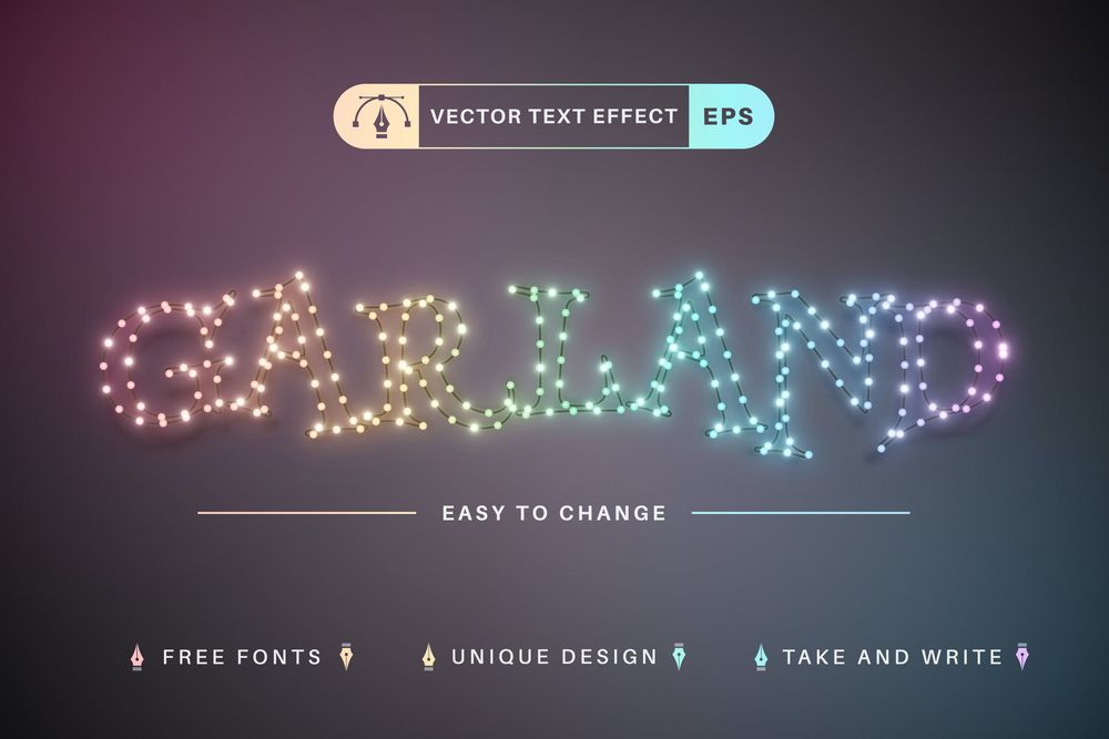 花环 – 可编辑的文字效果预设