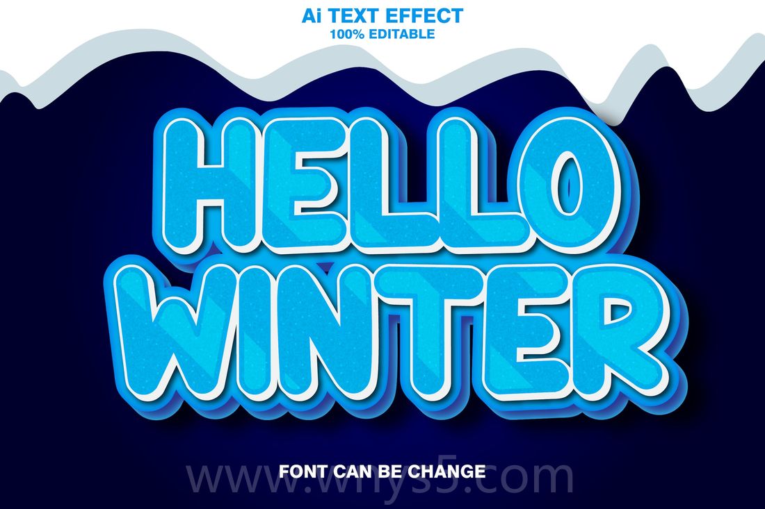 你好冬天 3d 文字效果预设