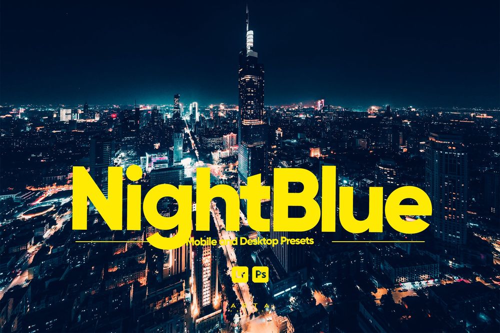 夜间蓝色调环境主题拍照预设