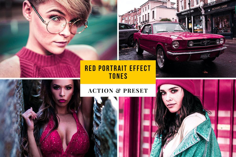 红色调人像效果主题拍照预设