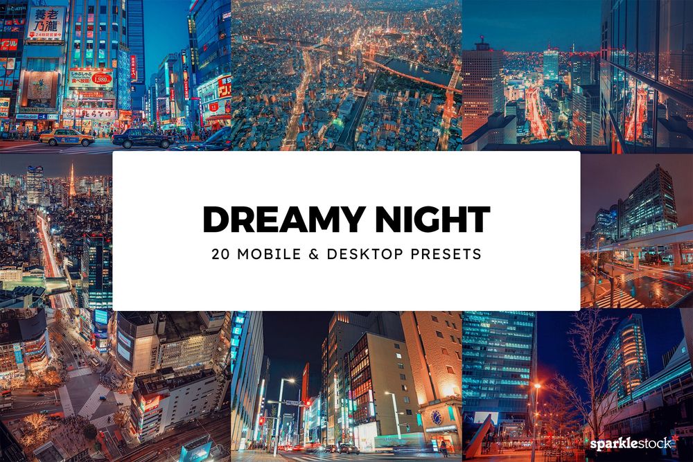 20款 Dreamy Night Lightroom Presets & LUTs