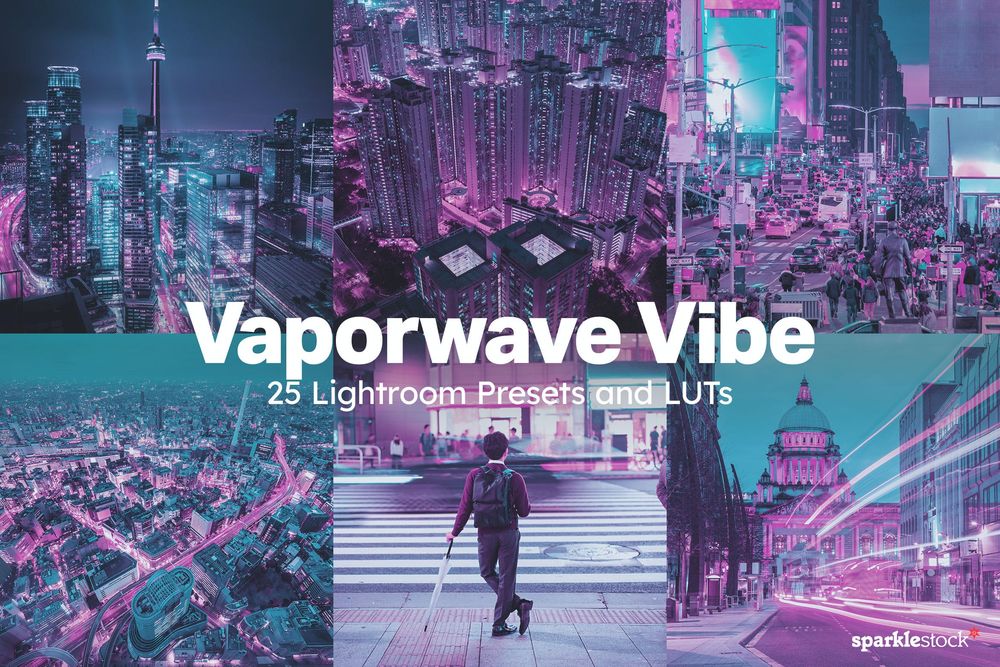 25款 Vaporwave Vibe Lightroom Presets and LUTs