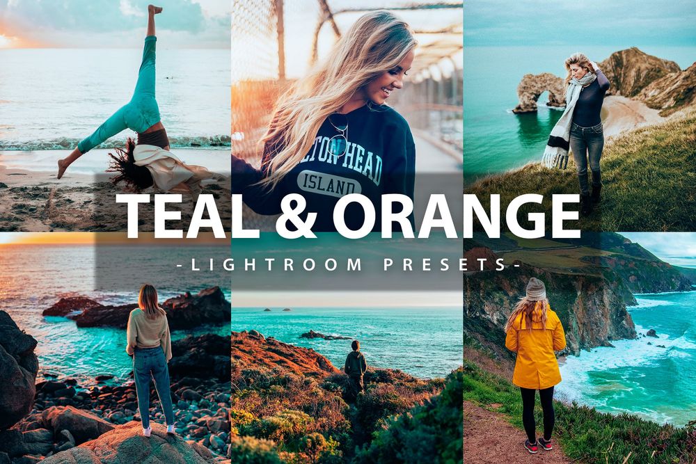 6款蓝绿色和橙色画面效果主题拍照预设