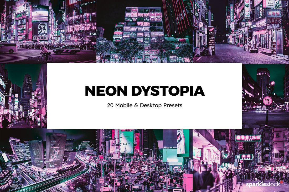 20 Neon Dystopia Lightroom Presets & LUTs