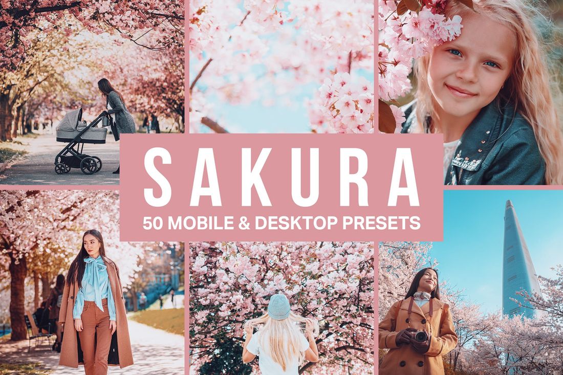 50 Sakura Pink Lightroom Presets and LUTs