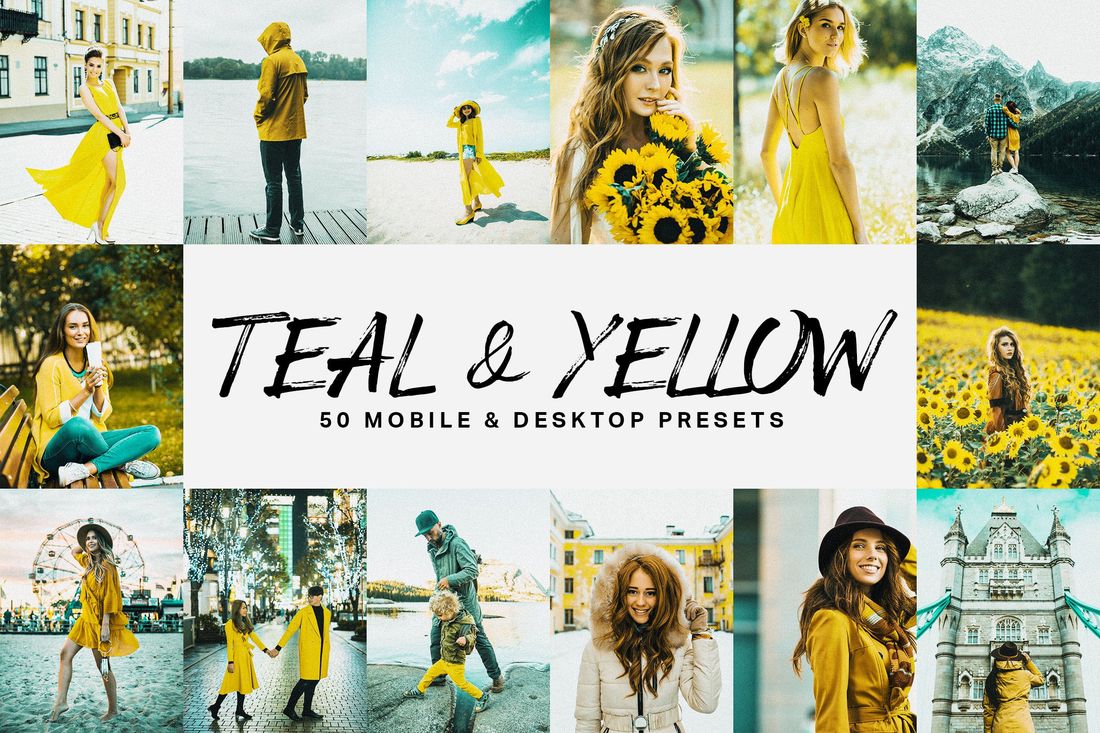 50 Teal & Yellow Lightroom Presets and LUTs