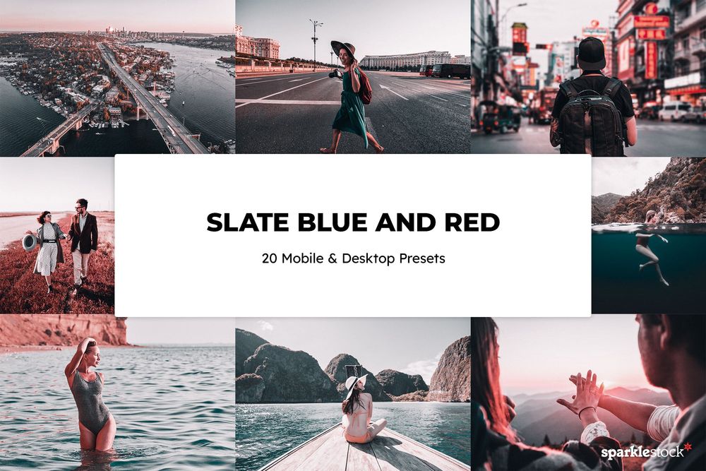20 Slate Blue and Red Lightroom Presets & LUTs