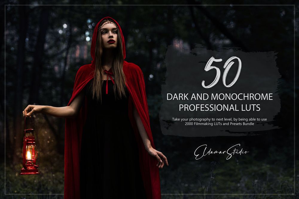 50 Dark and Monochrome LUTs and Presets Pack