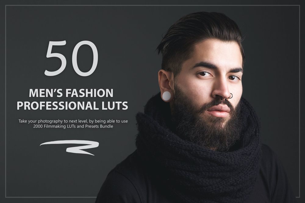 50 Men’s Fashion LUTs and Presets Pack