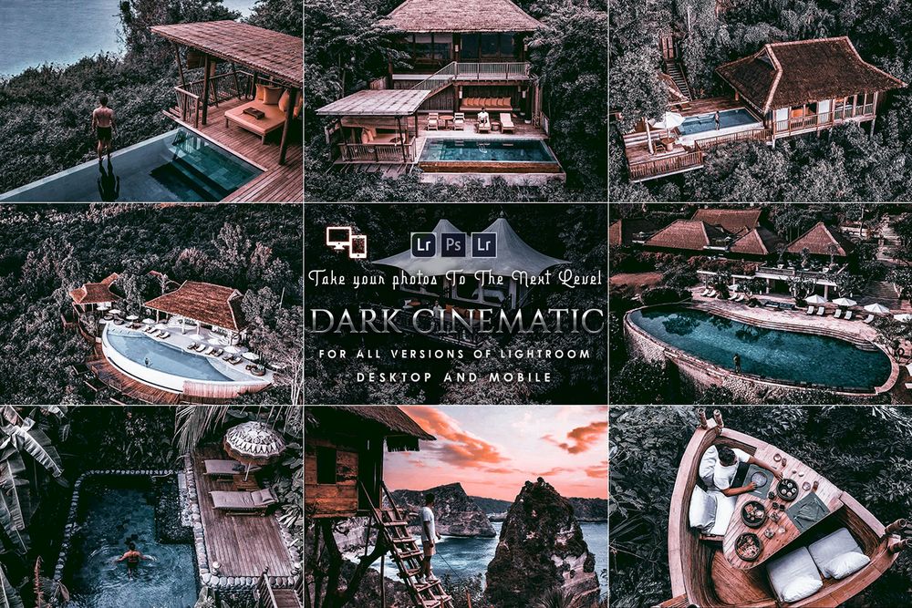 适用于移动设备和桌面设备的电影深色调场景美拍预设