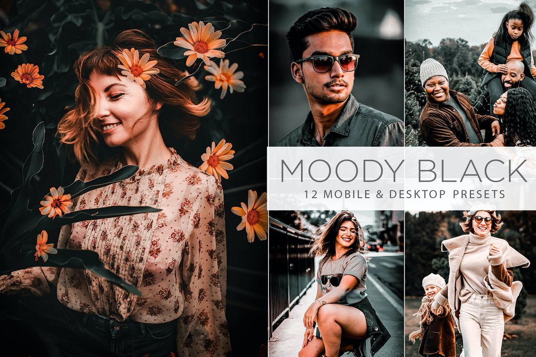 12款 Moody Black Presets Mobile & Desktop Presets