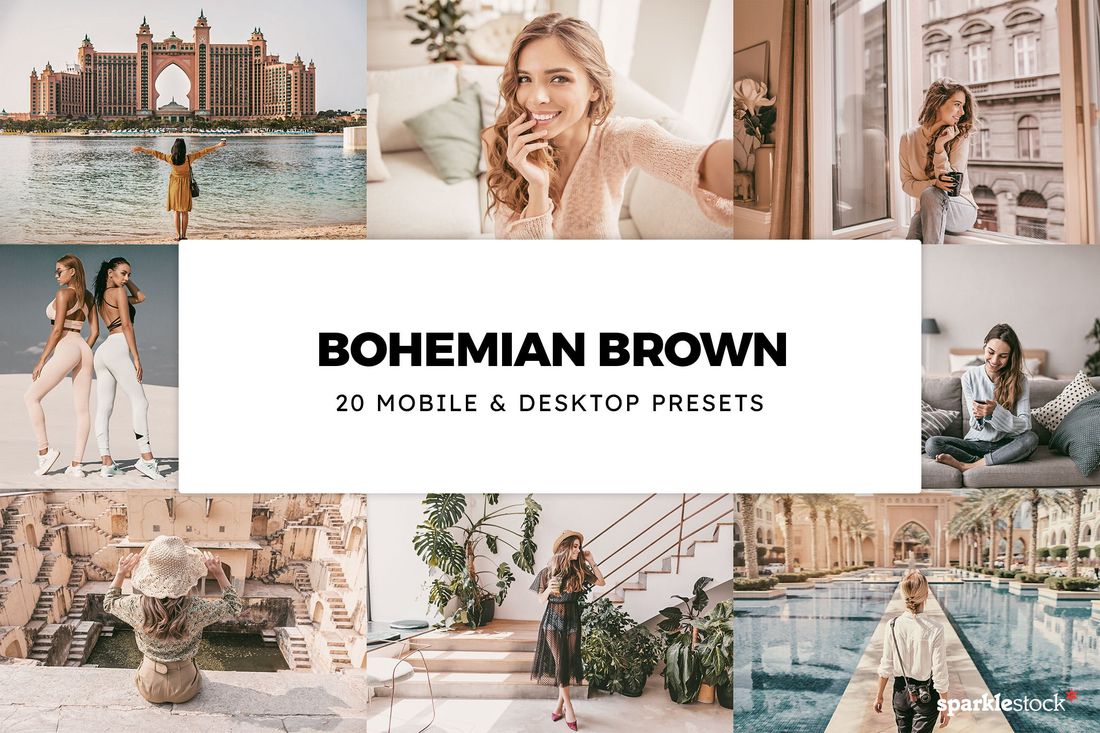 20款 Bohemian Brown Lightroom Presets & LUTs