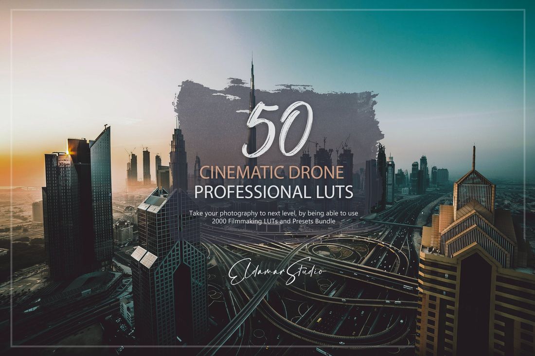 50款 Cinematic Drone LUTs and Presets Pack