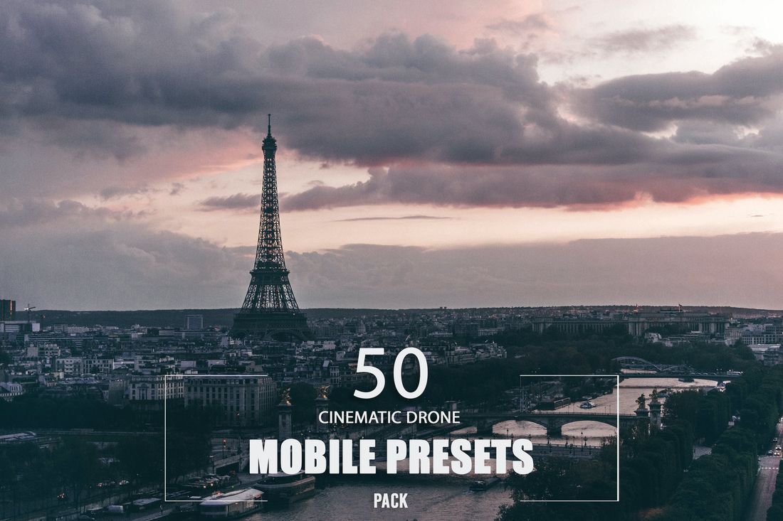 50款 Cinematic Drone Mobile Presets Pack