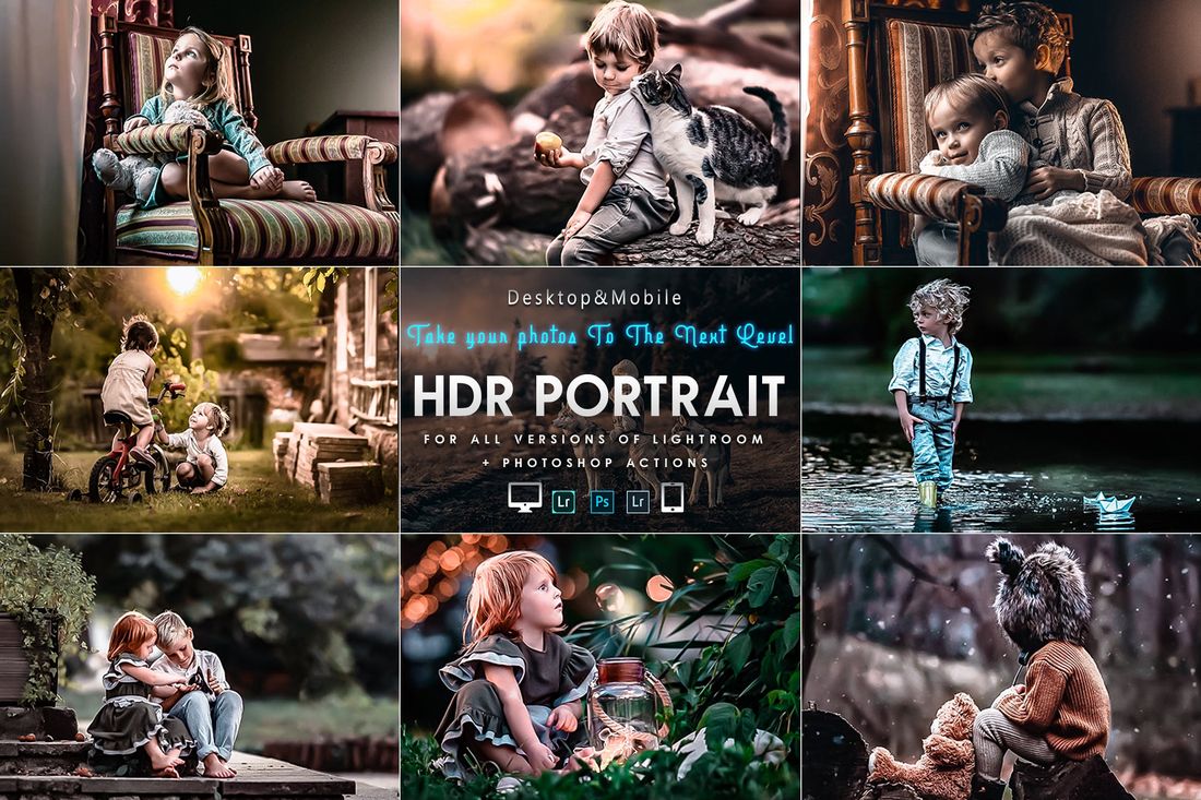 适用于移动设备和桌面灯光器的人像 HDR 预设