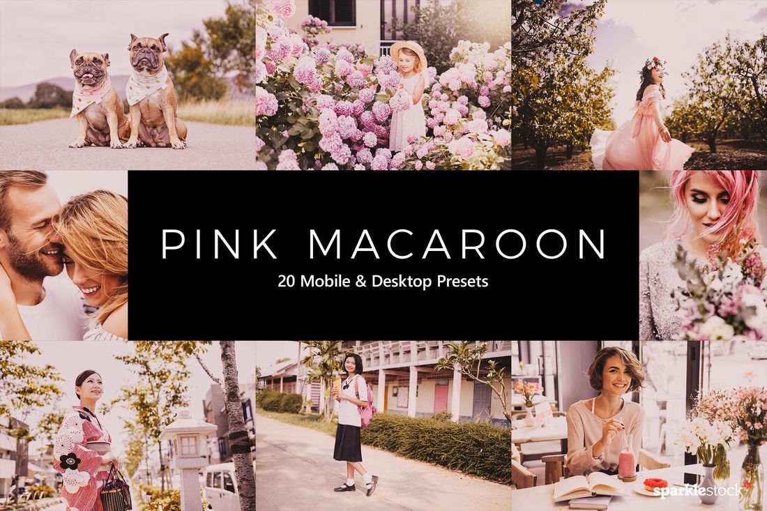 20款 Pink Macaroon Lightroom Presets & LUTs