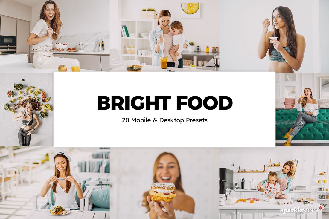 20 Bright Food Lightroom Presets & LUTs